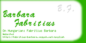 barbara fabritius business card